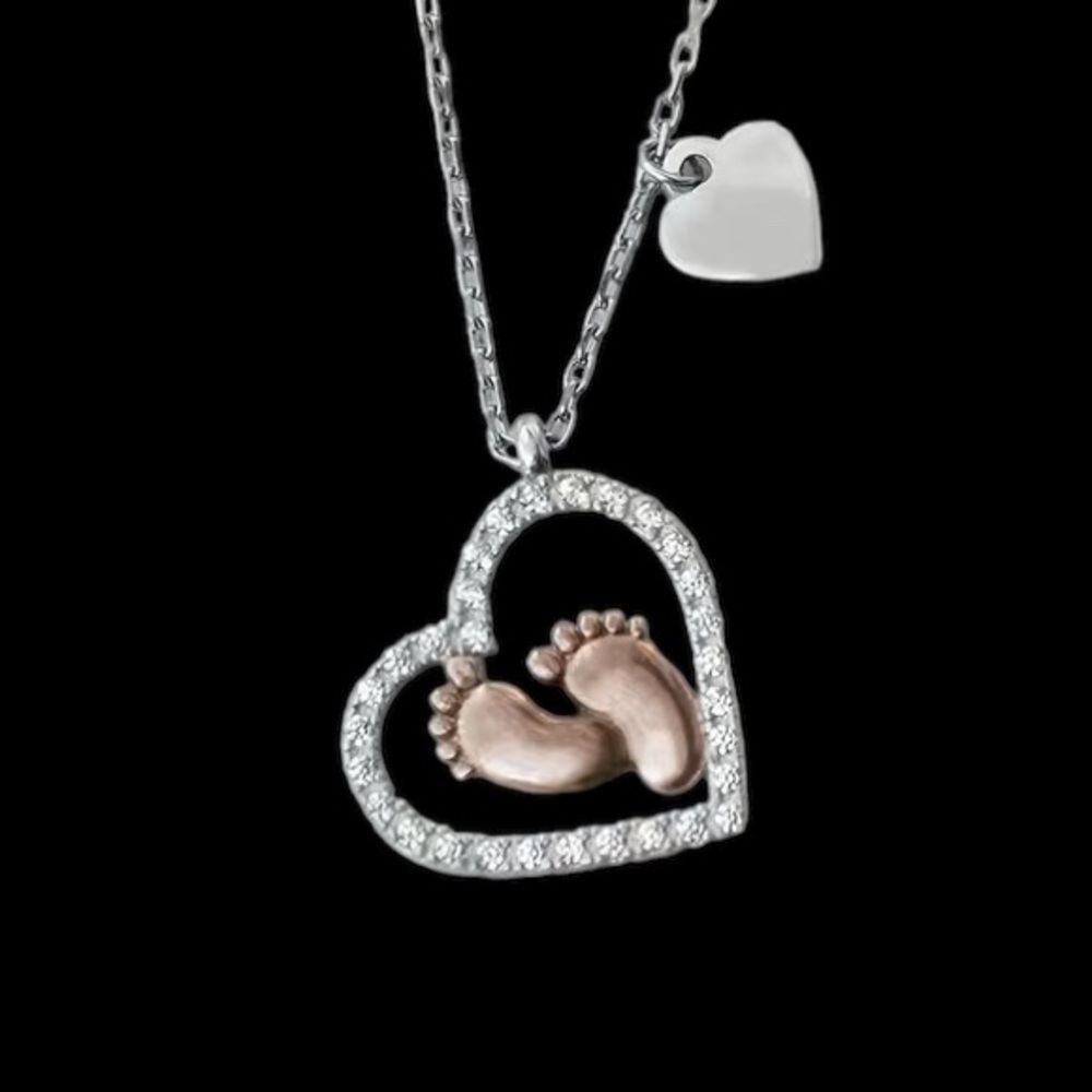 Mama To Be New Mom Baby Shower Heart Necklace - Picture 3 of 4